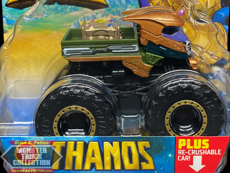 Hot Wheels Monster Trucks Marvel Thanos with re-crushable Car